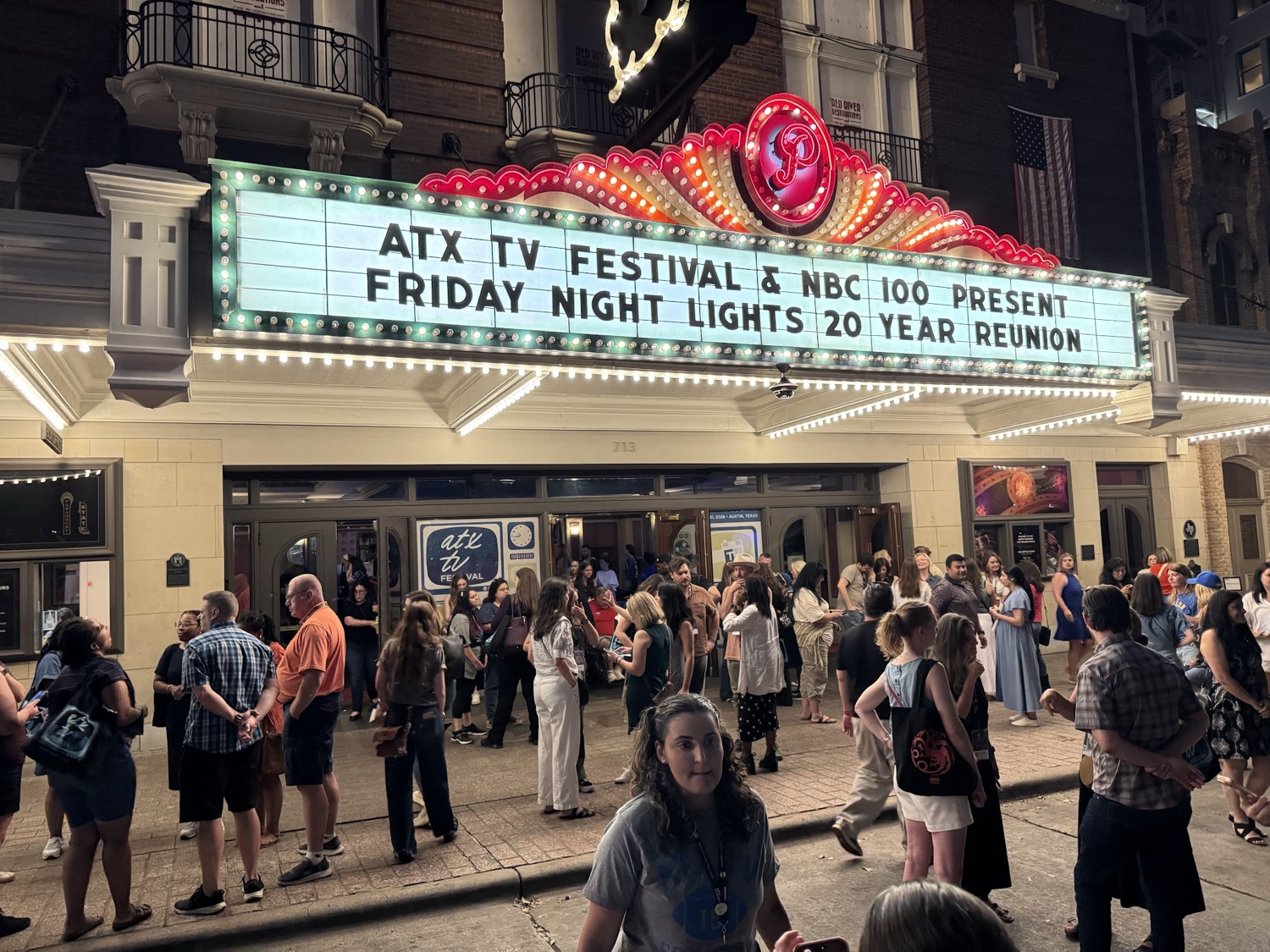 The Paramount Theatre marquee after the Friday Night Lights reunion